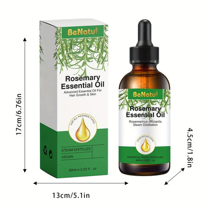 Organic Rosemary Essential Oil for Hair 60ml Pack of 2